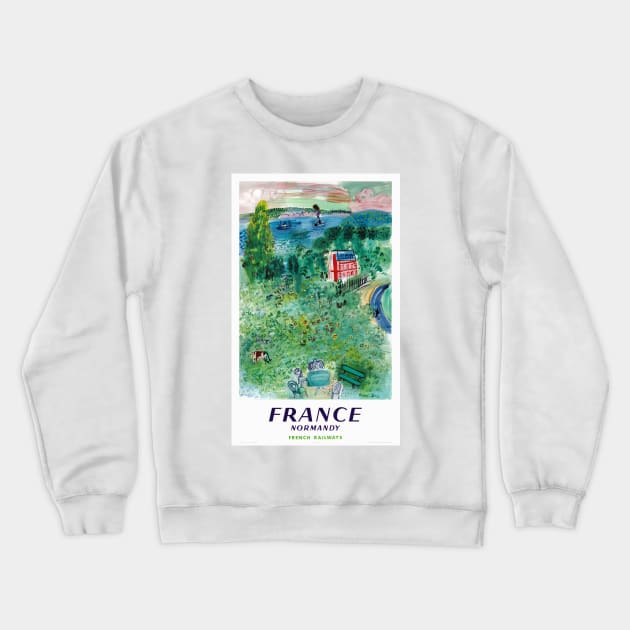 Vintage Travel Poster France Normandy Crewneck Sweatshirt by vintagetreasure